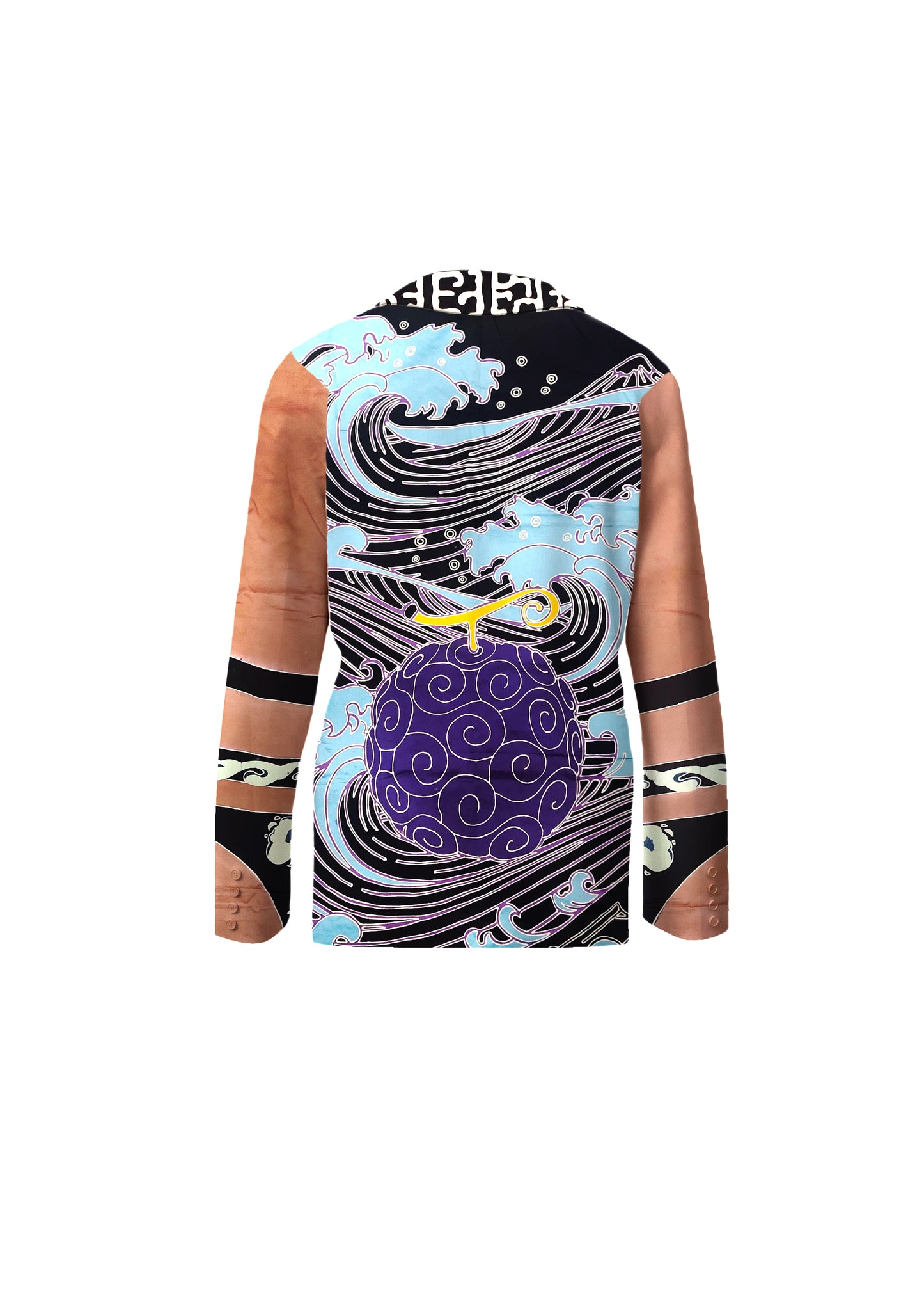 Luxury Batik Art Handmade One Piece Luffy Gear 5 (Sun God Nika) On Formal Shirt